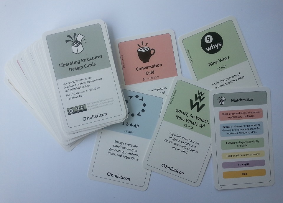 Liberating Structure Design Cards from Holisticon (source see below)