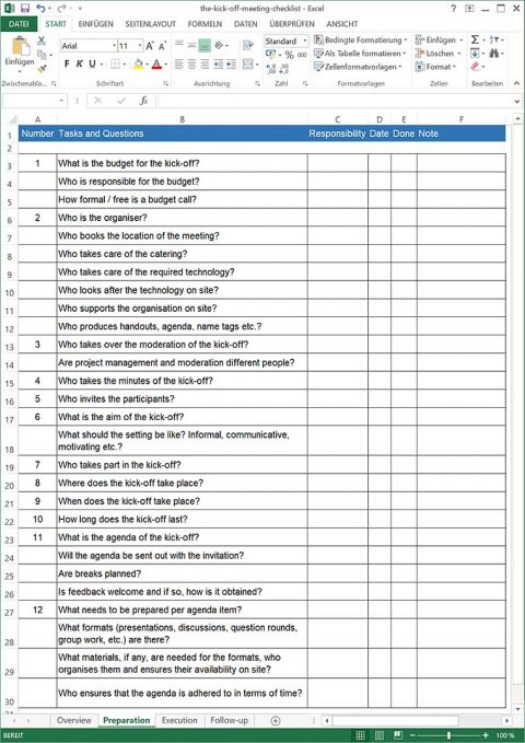 Kick-off Meeting Checklist - Downloads - t2informatik