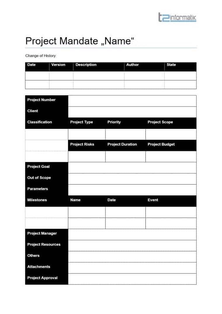 Project Mandate Template as Download