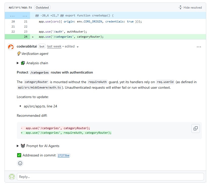 CodeRabbit comment