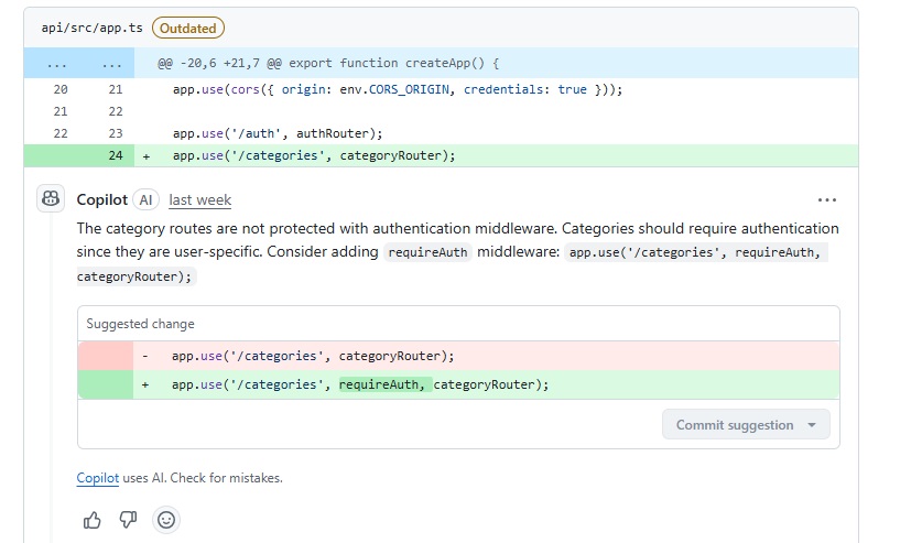 GitHub Copilot comment