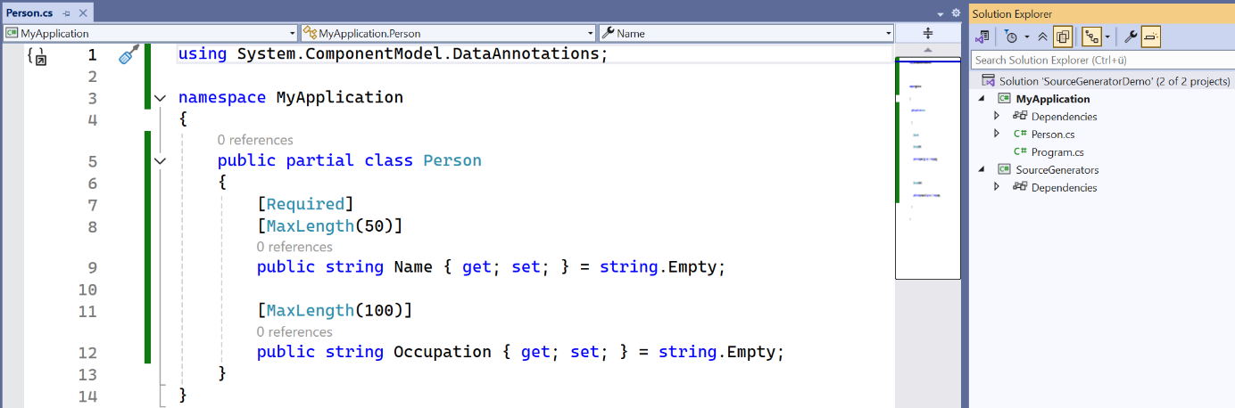 Project structure for implementing a source generator Project structure for implementing a source generator