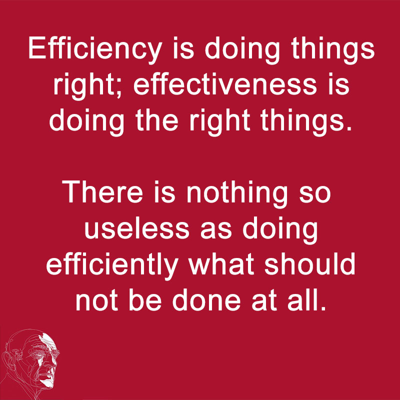 Peter Drucker: Efficiency and effectiveness