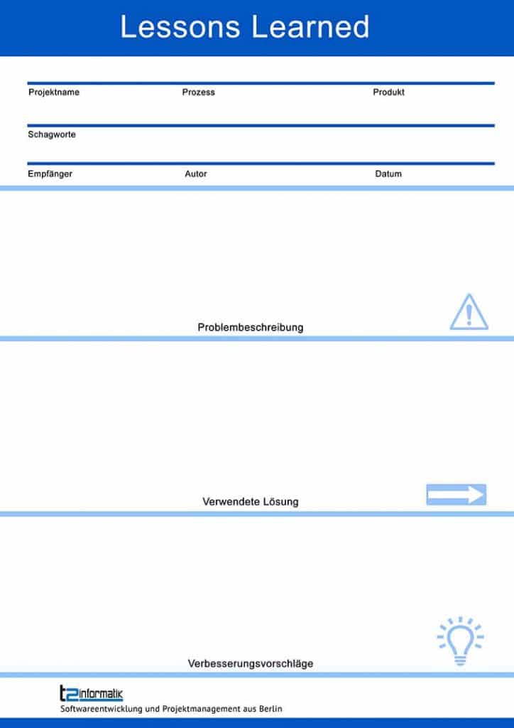 Was sind lessons learned wissen kompakt t2informatik