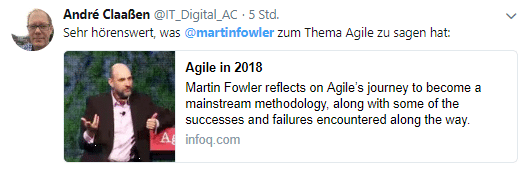 Sehr hörenswert, was Martin Fowler zum Thema Agile zu sagen hat - findet @IT_Digital_AC