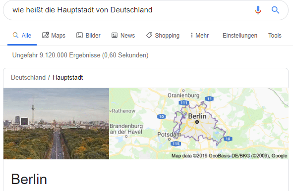 Wie heißt die Hauptstadt von Deutschland - Google Ranking Faktoren