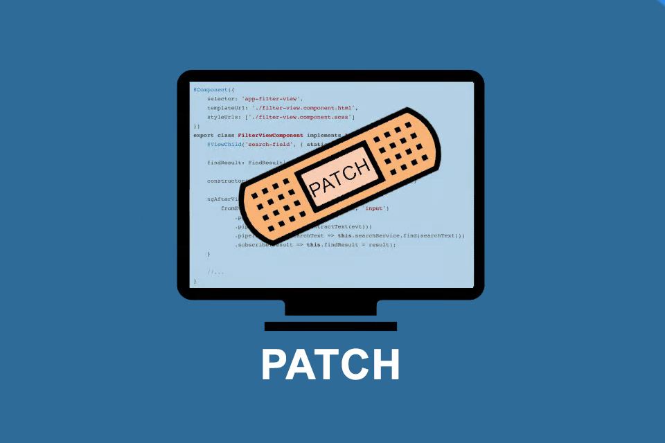 Patch - die Aktualisierung einer Software, die Sicherheitslücken schließt