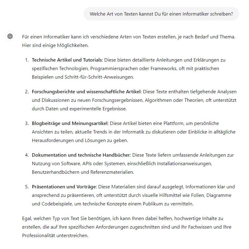 Texte für Informatikerinnen und Informatiker