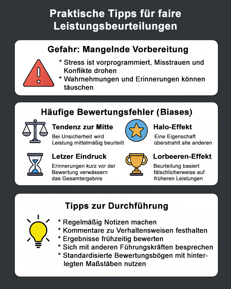 Praktische Tipps für faire Leistungsbeurteilungen