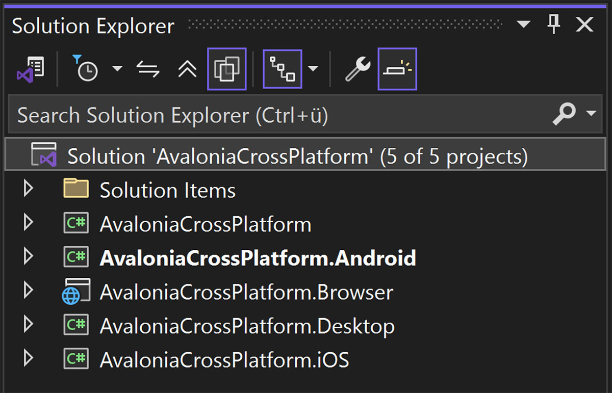Avalonia Solution Explorer