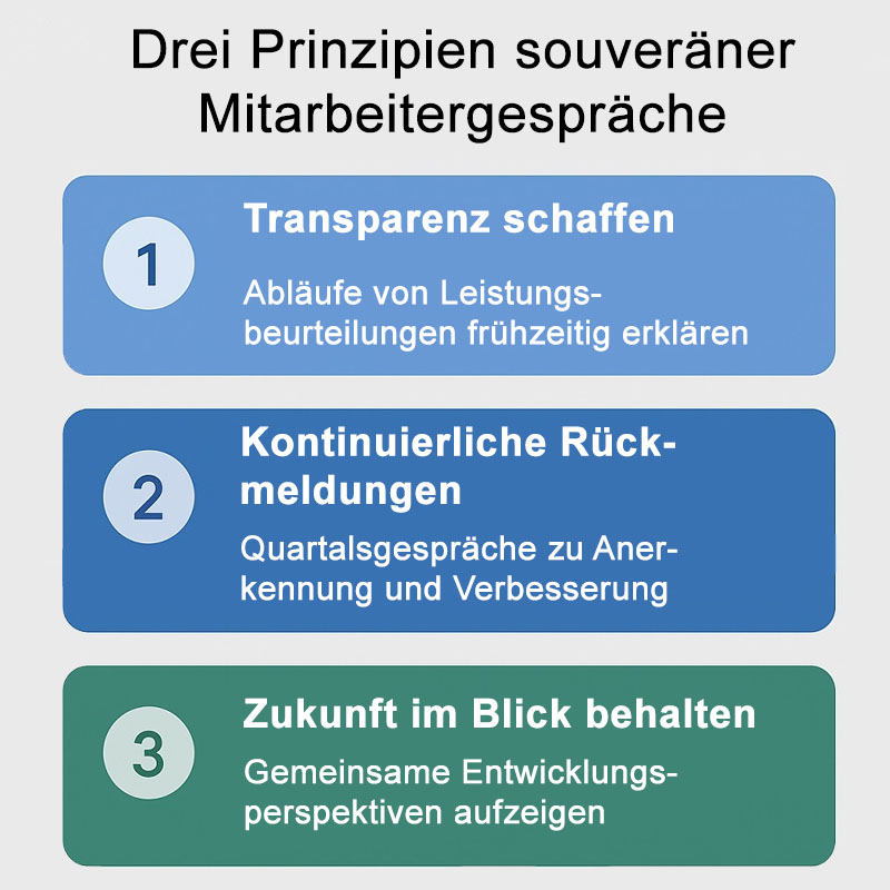Drei Prinzipien souveräner Mitarbeitergespräche