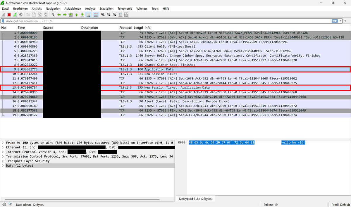 Nachrichtenübermittlung im Klartext