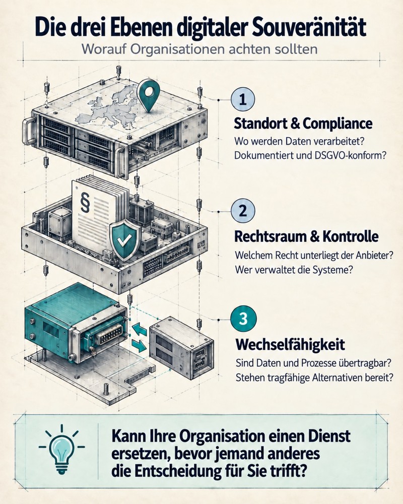 Die drei Ebenen digitaler Souveränität Die drei Ebenen digitaler Souveränität